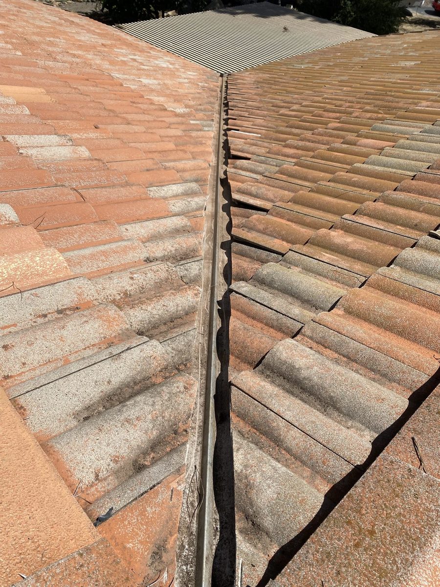The same roof valley after cleaning